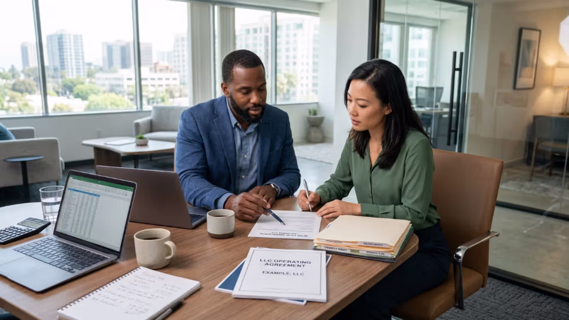 Business partners forming a multi member LLC together